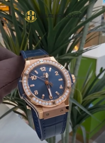 Al Jafiliya, Watches, AED 12500,  Hublot Big Bang Rose Gold Diamonds Quartz Blue 38mm &ndash; Diamond Bezel Luxury WatchHublot Big