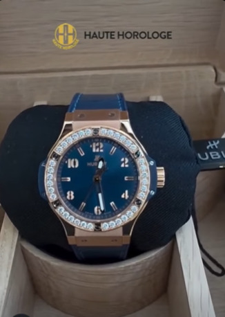Al Jafiliya, Watches, AED 12500,  Hublot Big Bang Rose Gold Diamonds Quartz Blue 38mm &ndash; Diamond Bezel Luxury WatchHublot Big