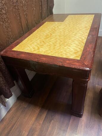 Al Shemaysi, Furniture, SAR 175,  Dining Table & Chairs And Wooden Bench For Sale.