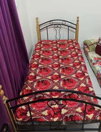 Al Rakah Al Shamaliyah, Household Items, SAR 175,  Single Metal & Wood Cot Without Mattress - Excellent Condition For Sale