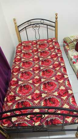 Al Rakah Al Shamaliyah, Household Items, SAR 175,  Single Metal & Wood Cot Without Mattress - Excellent Condition For Sale
