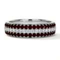 USD 3797,  Round Ruby Wedding Ring With Shared Prong Diamonds