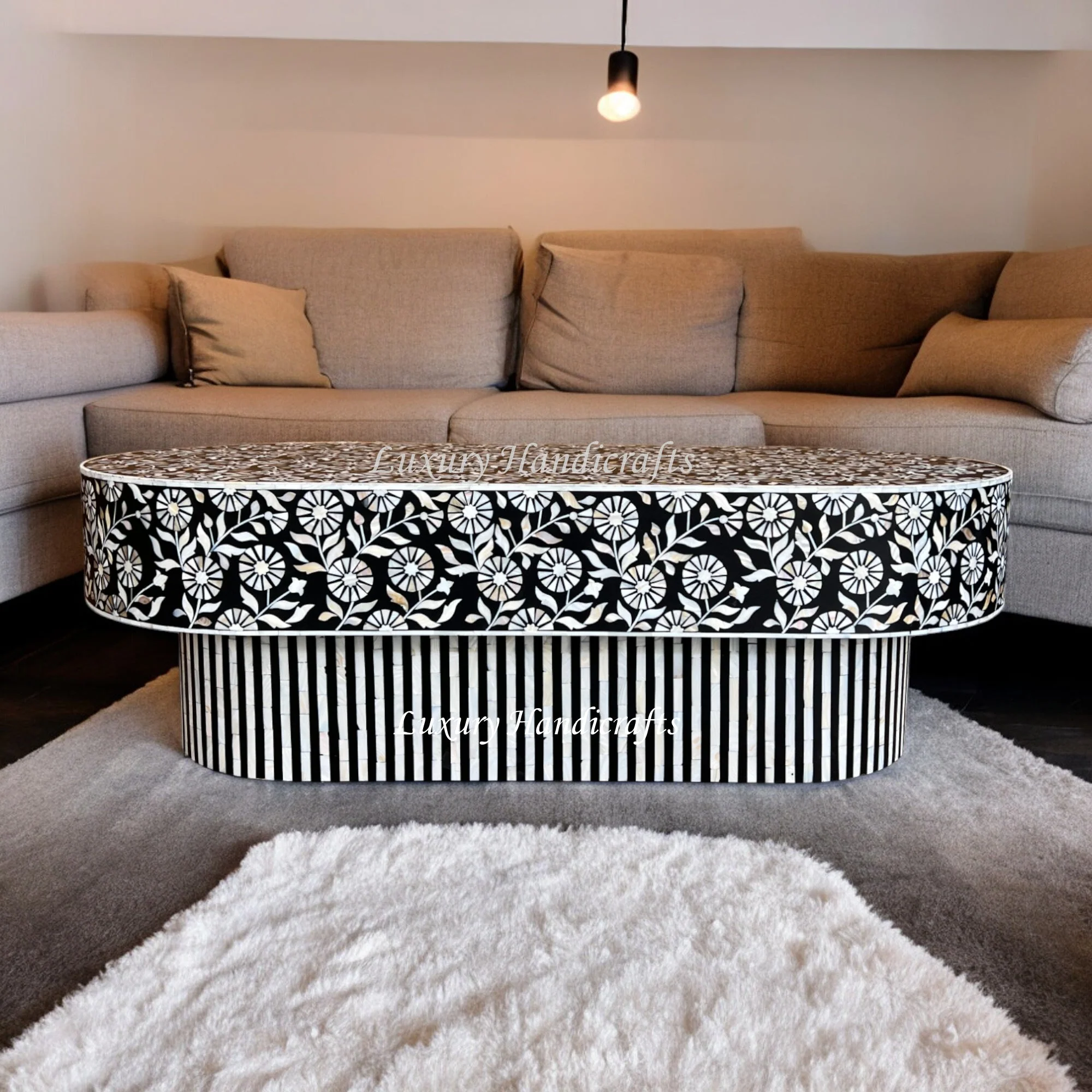 New Delhi, Furniture, INR 49990,  Elegant Mother Of Pearl Inlay Tray &ndash; A Timeless Decorative Piece For Your Home