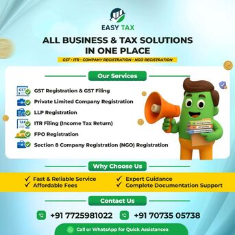Jaipur, Accounting, Affordable GST, ITR Filing & Company Registration Services | Easy Tax