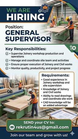 Tubli, Jobs, GENERAL SUPERVISOR