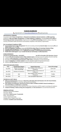 Makkah, Job Seekers, Accountant Available - 3+ Years Experience | ERP | VAT | IFRS | ZATCA