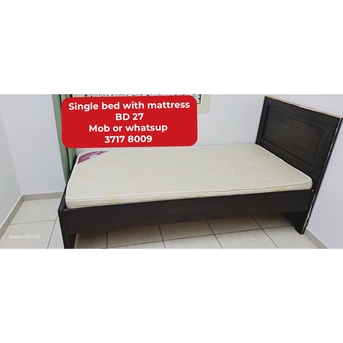 Manama, Furniture, BHD 27,  🌍🌐Single Bed With Mattress In Good Condition For Spg0ale With Delivery