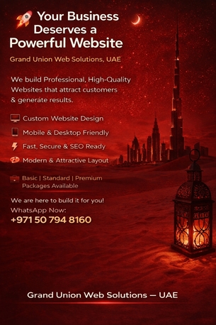 Dubai, Web Design & Development, Website Development Service By Grand Union Web Solutions, UAE