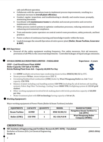 Riyadh, Job Seekers, Chemical Engineer Having 9 Years&rsquo; Experience In Utilities, Boilers & Turbine Operations.