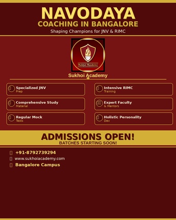Bangalore, Lessons Offered, Navodaya Coaching In Bangalore, India | Sukhoi Academy