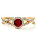 USD 4825,  GemsNY Ruby Engagement Ring &ndash; Natural Round Halo, Intertwined Band