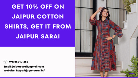 Jaipur, Clothing & Accessories, INR 1500,  Get 10% Off On Jaipur Cotton Dress | From Jaipur Sarai