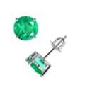 USD 2331,  Classic Emerald Gemstone Earrings Round Stud
