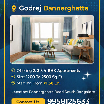 Bangalore, Real Estate For Sale, 2 BR,  1200 Sq. Feet,  Godrej Bannerghatta Road&ndash; Premium Residences For Modern Families