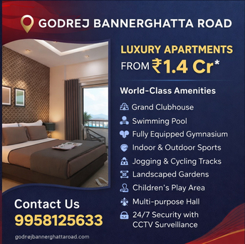 Bangalore, Real Estate For Sale, 2 BR,  1200 Sq. Feet,  Godrej Bannerghatta Road&ndash; Premium Residences For Modern Families