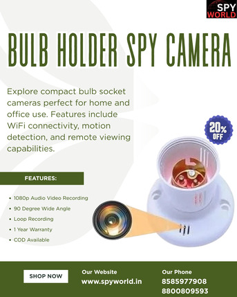 New Delhi, Electronics, INR 4000,  Best Bulb Holder Spy Camera Shop In Kalkaji Delhi At Spy World