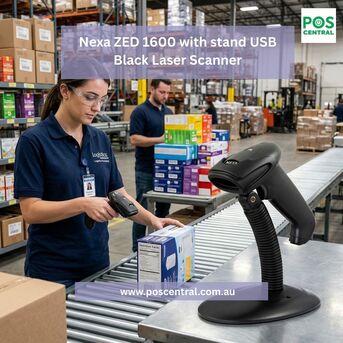 Sydney, Electronics, AUD 89,  Nexa ZED 1600 USB Black Laser Barcode Scanner With Stand