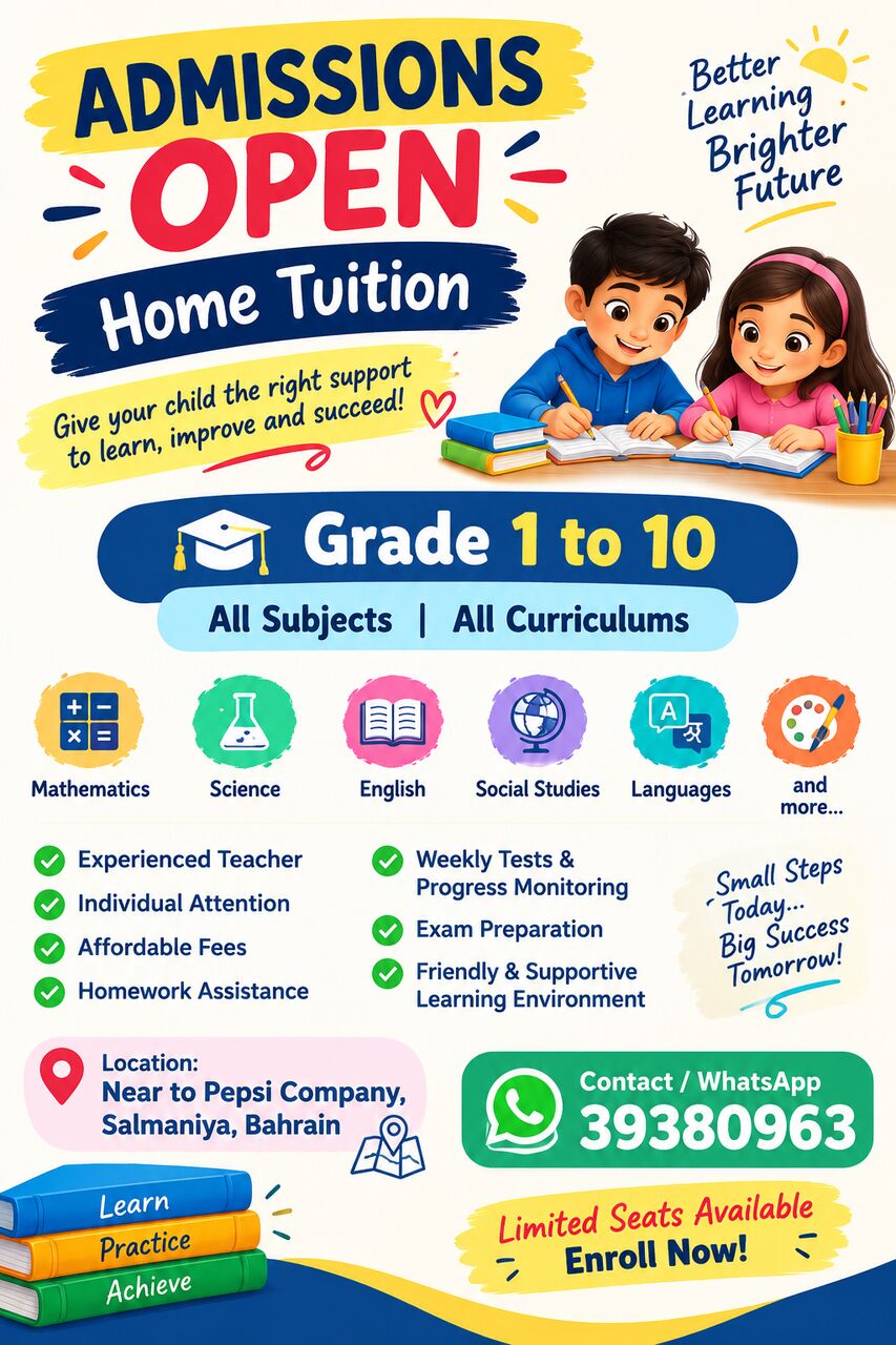 Salmaniya, Lessons Offered, HOME TUITION AVAILABLE IN SALMANIYA FOR ALL SUBJECTS