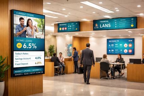 New Delhi, Business, Smart Digital Signage Solutions For Banks In India Delhi Streampurple
