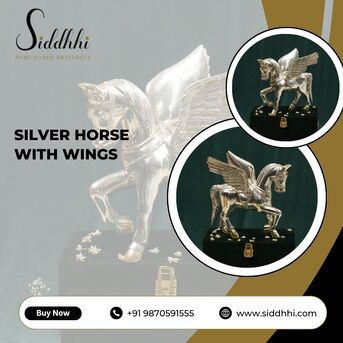 New Delhi, Appliances, INR 205000,  Silver Horse With Wings | Symbol Of Success, Power & Vastu Decor