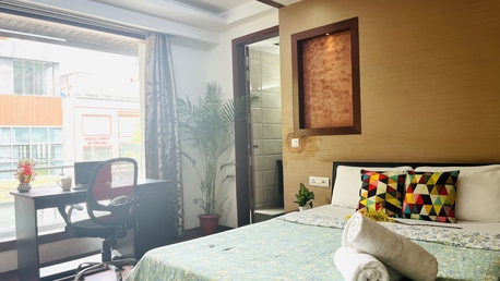 New Delhi, Apts/Flats Wanted, INR 11954/day,  Furnished,  1 BR,  600 Sq. Feet,  BluO 1BHK Green Park -Balcony, Lift, Parking