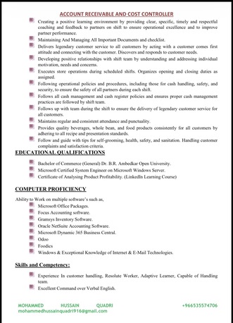 Dammam, Job Seekers, Looking For Cost Controller / AR Role Job Riyadh, Dammam & Jeddah Saudi Arabia