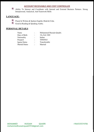 Dammam, Job Seekers, Looking For Cost Controller / AR Role Job Riyadh, Dammam & Jeddah Saudi Arabia