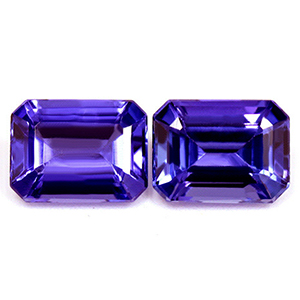 New York, Jewelry, USD 6312,  3.44 Cttw Emerald Cut Tanzanite Stone Matched Pair For Sale