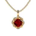 USD 8277,  1.15cttw Natural Ruby Pendant &ndash; Flower Motif