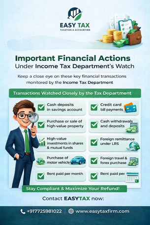Jaipur, Accounting, Important Financial Transactions Under Income Tax Department Watch