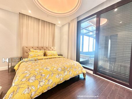 Salmiya, Apartments/Houses, KWD 3000/month,  Furnished,  3 BR,  Seaview Furnished Three-Bedroom Floor With Private Pool & Balcony In Salmiya