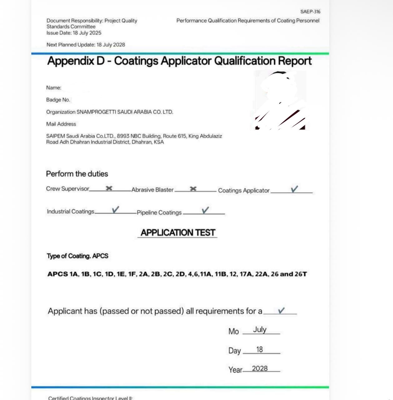Jubail, Jobs, URGENT REQUIREMENT - ARAMCO APPROVED COATING APPLICATOR