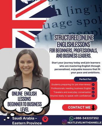 Al Khobar Al Shamalia, Lessons Offered, ONLINE ENGLISH LESSONS | BEGINNER TO BUSINESS LEVEL