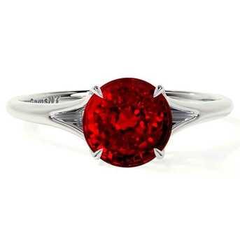 New York, Jewelry, USD 2000,  Selling 0.92 Ct Round Ruby Ring &ndash; AA Quality At GemsNY