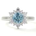 USD 2320,  Best Deal Aquamarine Halo Engagement Rings 1.01cttw At GemsNY