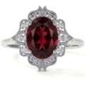 USD 1184,  Garnet Ring With Sparkling Round Diamonds &ndash; GemsNY Collection