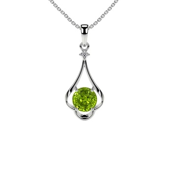 New York, Jewelry, USD 1287,  Shop Peridot Pendant Natural Gem With Diamond Accents 0.54 Cttw