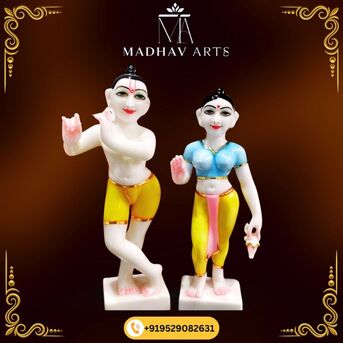 Jaipur, Collectibles, INR 25000,  Buy Online Iskcon Radha Krishna Marble Murti With Fine Detailing