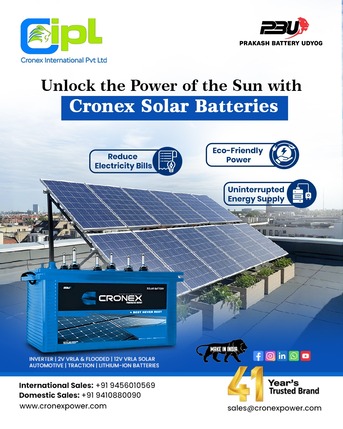 Lucknow, Heavy Equipment, INR 10000,  Leading Solar Battery Manufacturer In India &ndash; Cronex Power