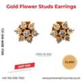 GBP 1850,  Buy Elegant Gold Flower Diamond Stud Earrings UK