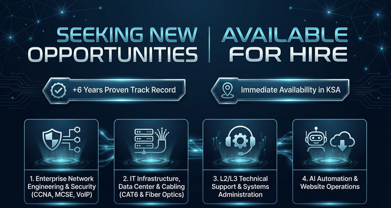 Dammam, Job Seekers, Network Engineer And IT Support
