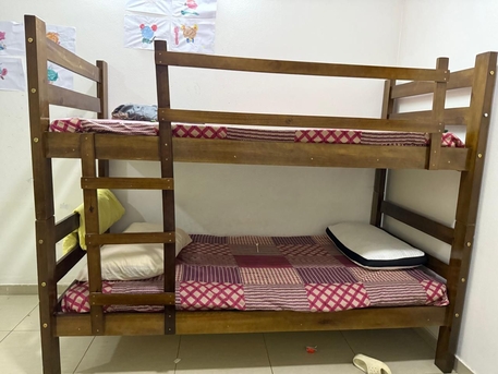 Riyadh, Furniture, SAR 349,  Kids Double Tier Good Quality Wooden Bunk Bed