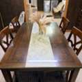SAR 500,  HOME CENTER DINGING TABLE WITH TOP GLASS & 4 CHAIRS