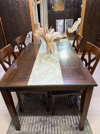 Al Jubail Al Balad, Furniture, SAR 500,  HOME CENTER DINGING TABLE WITH TOP GLASS & 4 CHAIRS