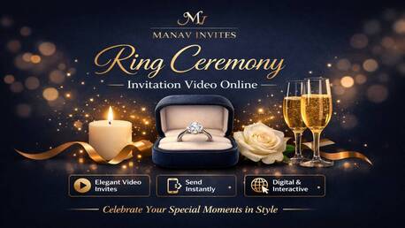 Jaipur, Graphic Design, Ring Ceremony Invitation Video Online | Elegant Digital Invites By Manav Invites