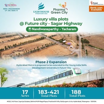 Hyderabad, Residential Plots, INR 12500,  183 Sq. Yard,  DTCP & RERA APPROVED OPEN PLOTS IN FUTURE CITY @ 9392311420