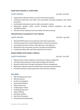 Riyadh, Job Seekers, Safety Officer / HSE Inspector &ndash; 6 Years Experience