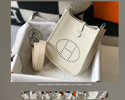 New York, Clothing & Accessories, USD 269,  Replica Hermes Bags &ndash; Evelyne III TPM Mini In Craie Clemence
