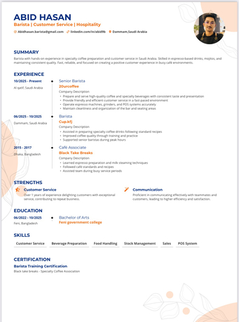 Dammam, Job Seekers, Barista