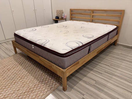 Riyadh, Furniture, SAR 2500,  Ikea Double Bed With Spring Mattress